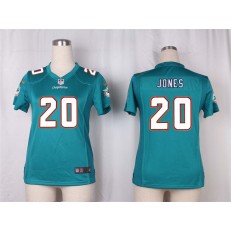 Women Nike Miami Dolphins #20 Reshad Jones Game Aqua Green Team Color NFL Jersey