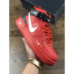 nike air force 1 mid 07 red black